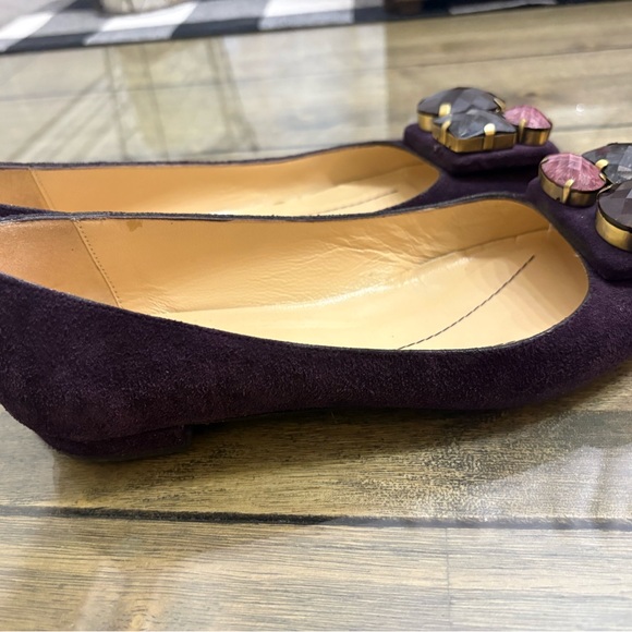 Kate Spade Dark Purple Embellished Flats - Picture 4 of 7